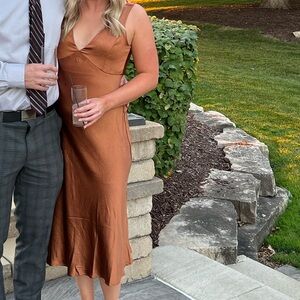 Wedding Guest Dress Lulu’s Cowl Back Slip Dress Large